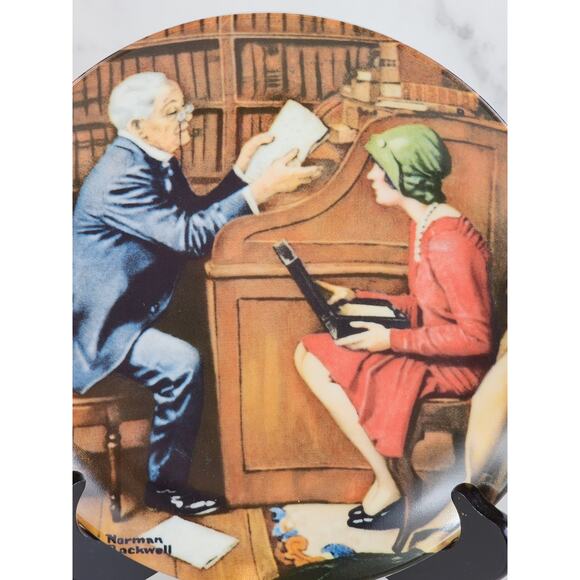 The Professor Plate Wall Decor Year 1986 Fine China 8 1/2" Norman Rockwell Vtg - Picture 3 of 14